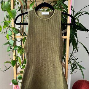Aritzia Olive Midi Dress